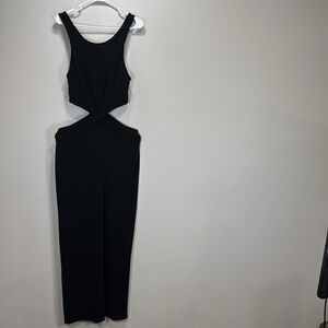 One mile Ava dress black‎ rib knit
